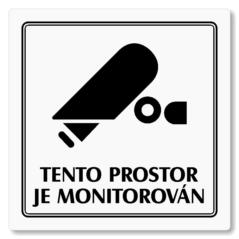 Tento prostor je monitorován, 80x80mm, bílá, Utah